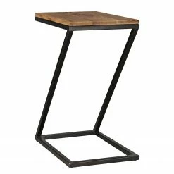 Naturoo Bout de canapé Verrieres - Sheesham massif / Métal - Sheesham / Noir