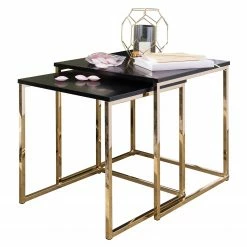 Loftscape Tables gigognes Menville (lot de 2) - Noir / Doré rosé 11 Loftscape Tables gigognes Menville (lot de 2) - Noir / Doré rosé -loftscape Boutique 1000244883 210202 14594700227 DETAILS P000000001000244883