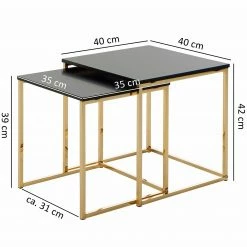 Loftscape Tables gigognes Menville (lot de 2) - Noir / Doré rosé 13 Loftscape Tables gigognes Menville (lot de 2) - Noir / Doré rosé -loftscape Boutique 1000244883 210202 14595400230 SKETCH DETAILS P000000001000244883 sketch
