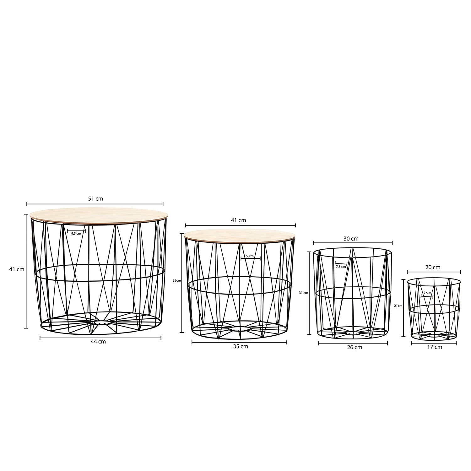 Norrwood Bouts de canapé Veranne I (lot de 4) - Imitation chêne / Noir 7 Norrwood Bouts de canapé Veranne I (lot de 4) - Imitation chêne / Noir – Image 5