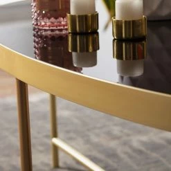 Loftscape Table basse Hitte - Verre / Métal - Noir / Doré -loftscape Boutique 1000244888 210202 15011700259 DETAILS P000000001000244888