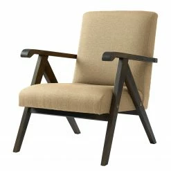 Studio Copenhagen Fauteuil Monklet - Tissu - Tissu Ekta: Cappuccino - HĂȘtre foncĂ©