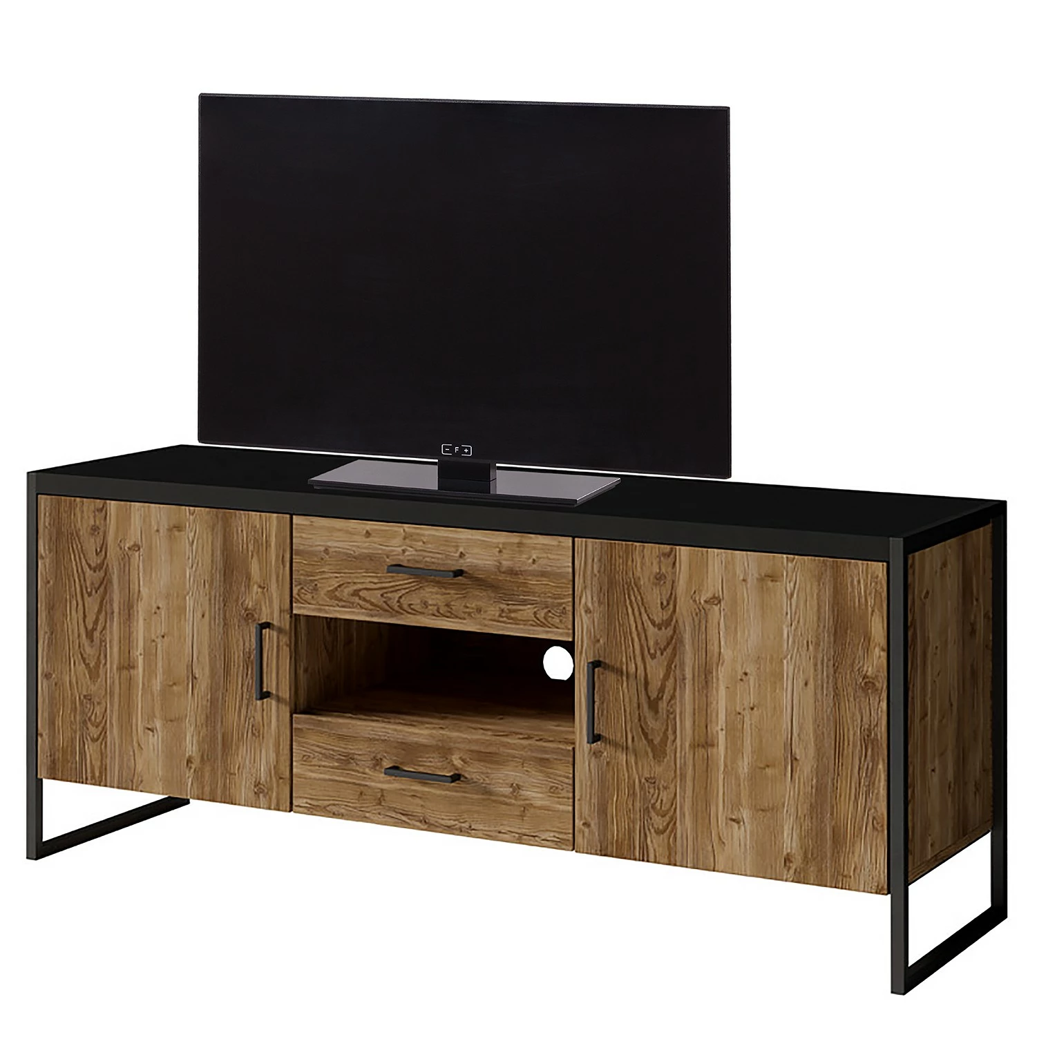 Red Living Meuble TV Turriers II - Imitation épicéa / Noir mat 3 Red Living Meuble TV Turriers II - Imitation épicéa / Noir mat