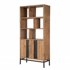 Ars manufacti Étagère de bureau Domme - Acacia massif / Fer - Acacia / Anthracite