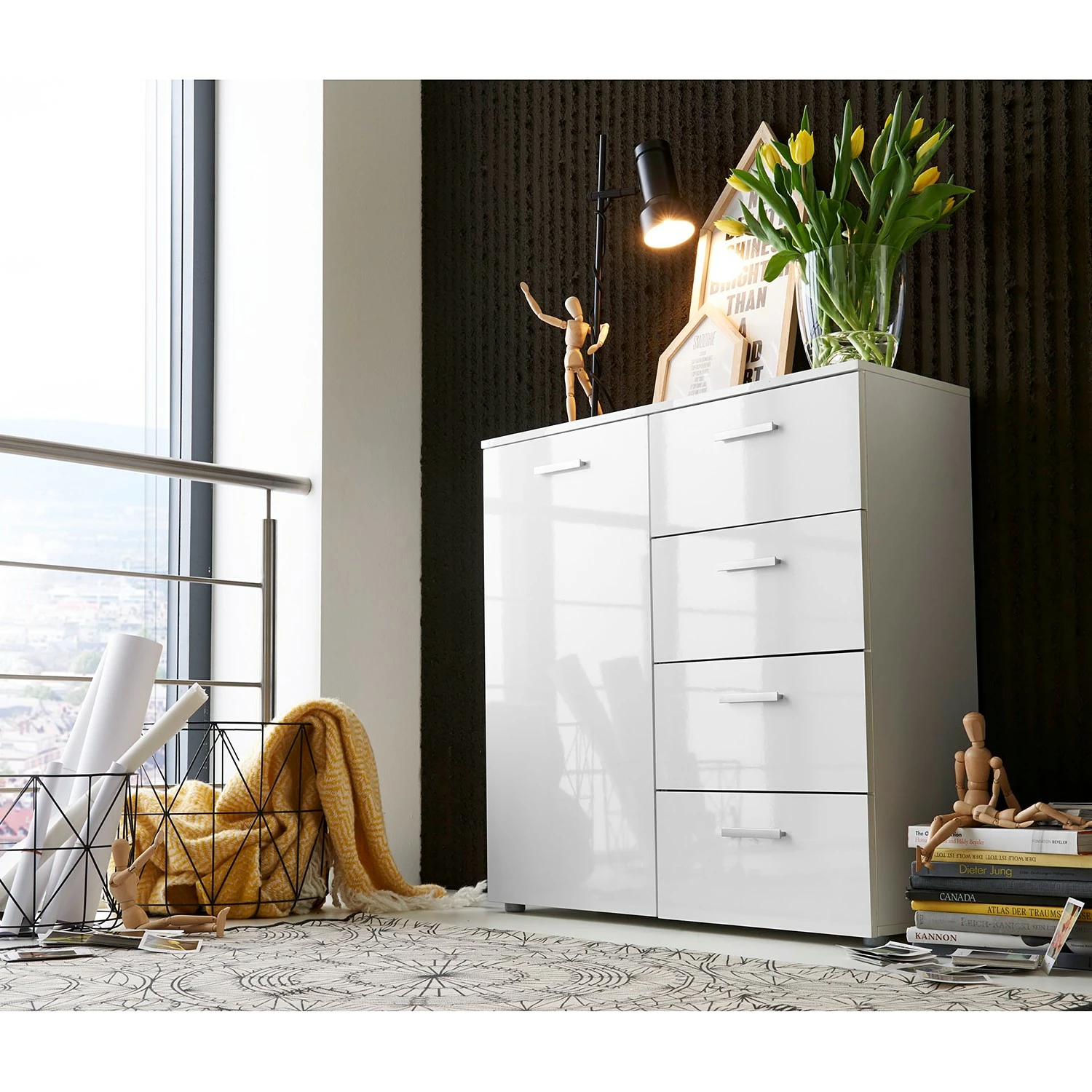 Loftscape Buffet Moustier I - Blanc brillant 5 Loftscape Buffet Moustier I - Blanc brillant – Image 3