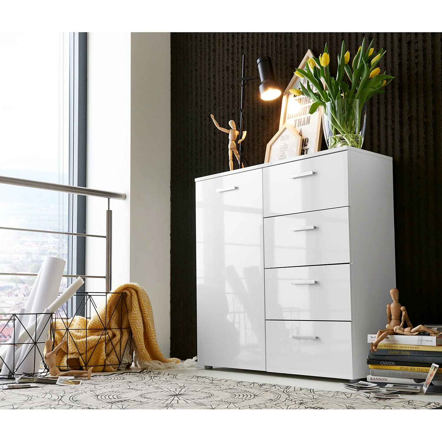 Loftscape Buffet Moustier I - Blanc brillant 8 Loftscape Buffet Moustier I - Blanc brillant – Image 6