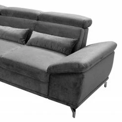 Loftscape Canapé d’angle Tamaris I - Velours côtelé - Velours côtelé Inbal: Gris - Méridienne courte à gauche (vue de face) - Sans fonction couchage -loftscape Boutique 1000248808 210317 15140401619 DETAILS P000000001000248808