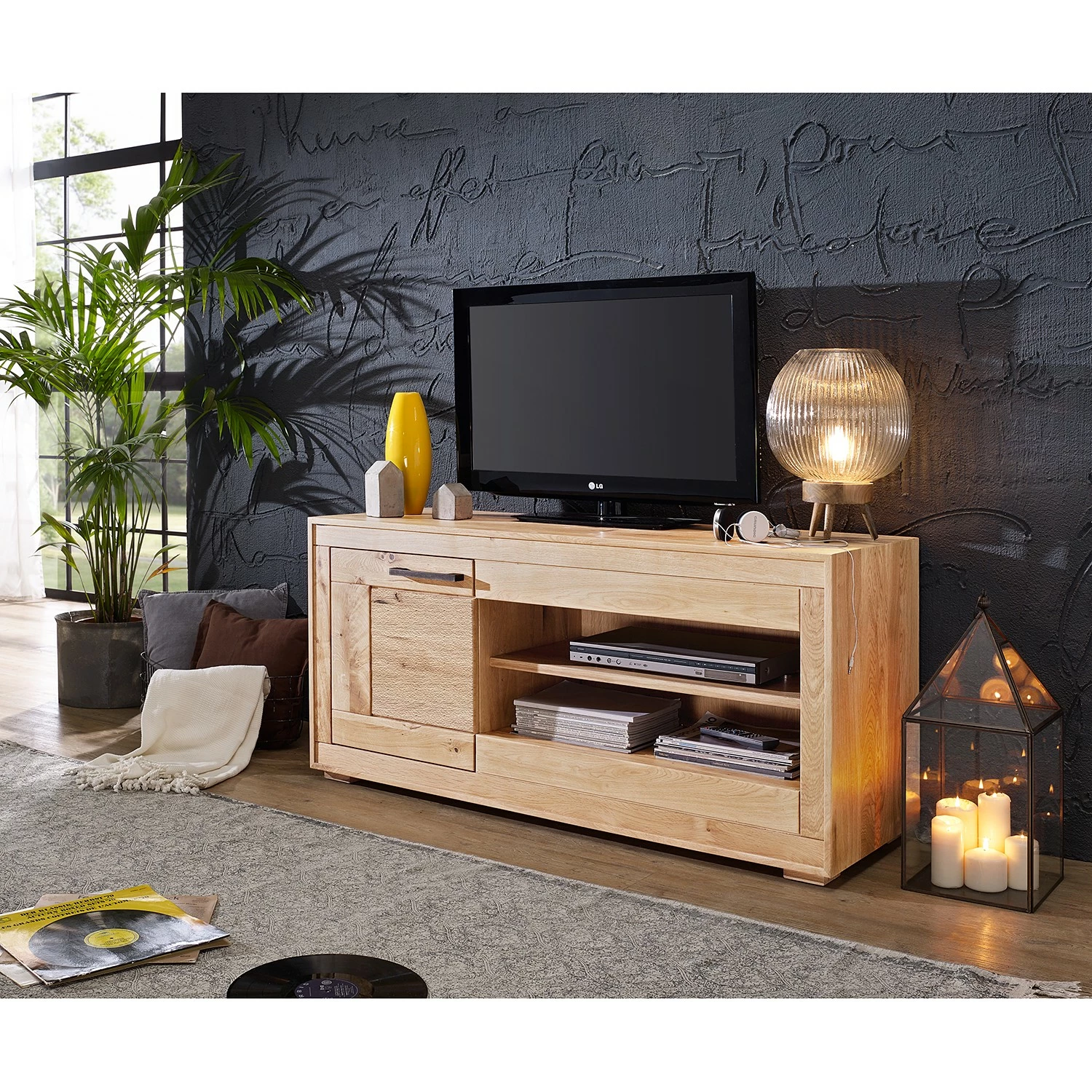 Naturoo Meuble TV Juillan I - Chêne sauvage massif / Métal - Chêne sauvage / Noir 4 Naturoo Meuble TV Juillan I - Chêne sauvage massif / Métal - Chêne sauvage / Noir – Image 2