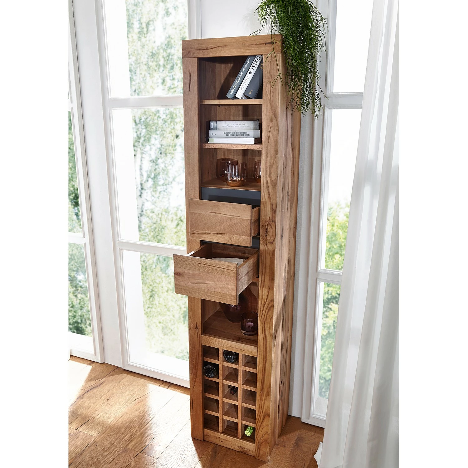 Naturoo Rangement bouteilles Gerville - Chêne sauvage massif / Métal - Chêne sauvage / Anthracite 6 Naturoo Rangement bouteilles Gerville - Chêne sauvage massif / Métal - Chêne sauvage / Anthracite – Image 4