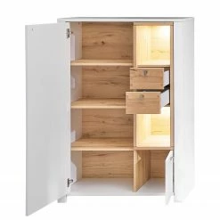 Loftscape Buffet haut Cordelle I - Éclairage inclus - Blanc mat / Hêtre sauvage -loftscape Boutique 1000249572 210302 14404800035 DETAILS P000000001000249572
