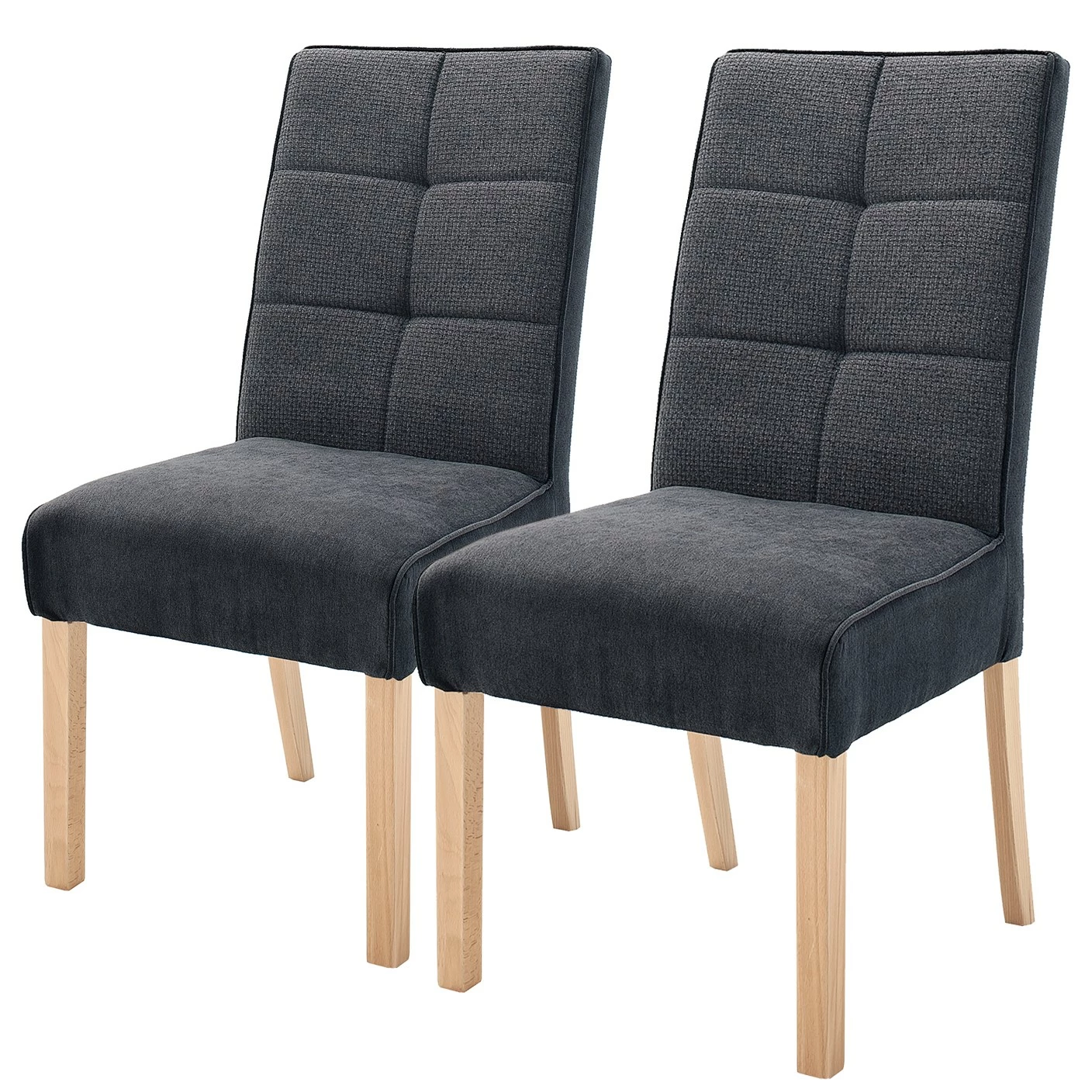 Norrwood Chaises capitonnées Brachy (lot de 2) - Tissage à plat / Hêtre massif - Anthracite 2 Norrwood Chaises capitonnées Brachy (lot de 2) - Tissage à plat / Hêtre massif - Anthracite