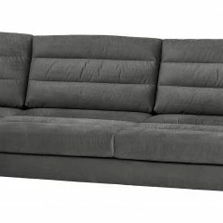 Fredriks Canapé d’angle Valmorel - Tissu - Microfibre Knarik: Gris foncé - Méridienne courte à gauche (vue de face) - Avec repose-pieds -loftscape Boutique 1000249834 210415 15471400209 DETAILS P000000001000249834