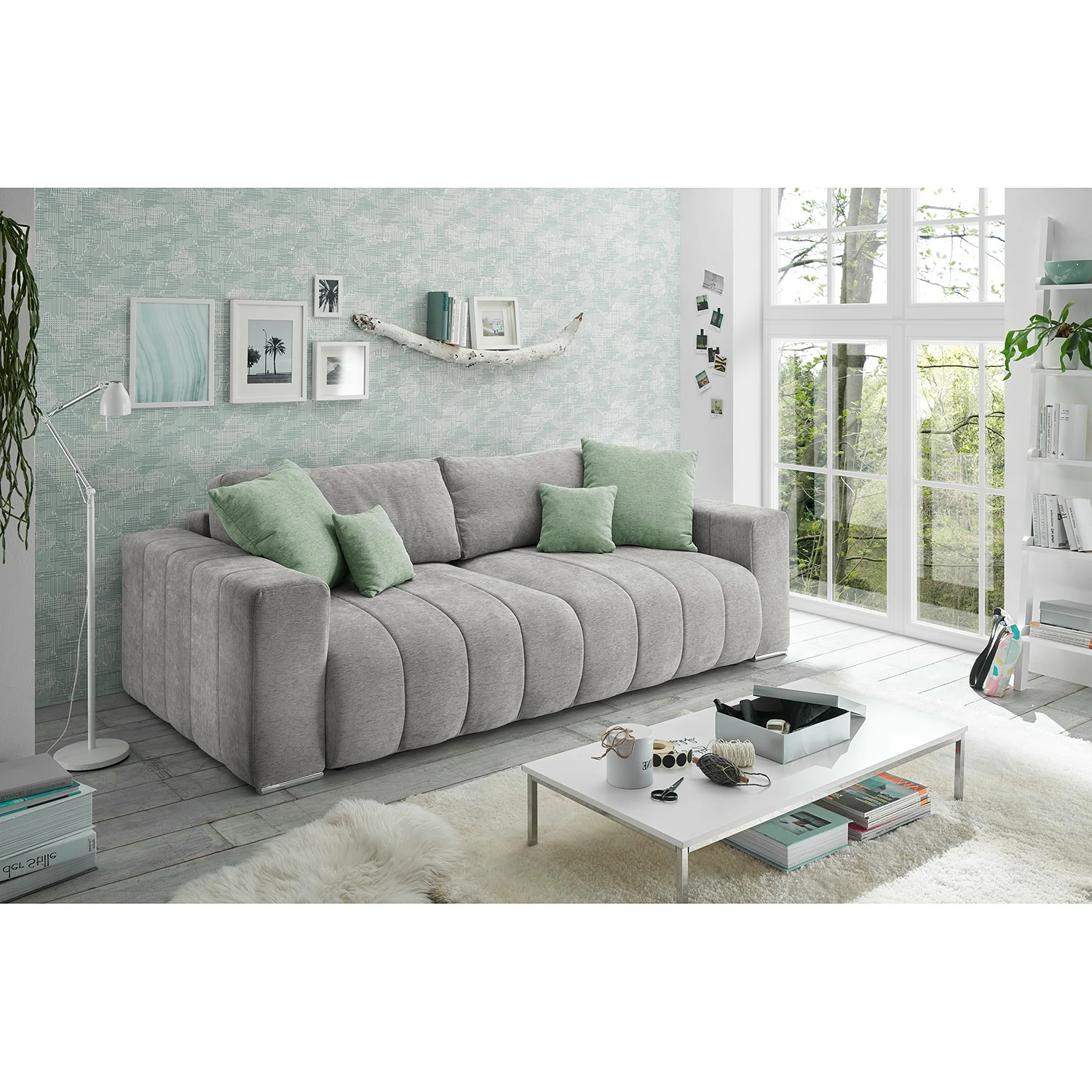 Loftscape Canapé convertible Gordes - Tissu - Tissu Oda: Gris clair 4 Loftscape Canapé convertible Gordes - Tissu - Tissu Oda: Gris clair – Image 2