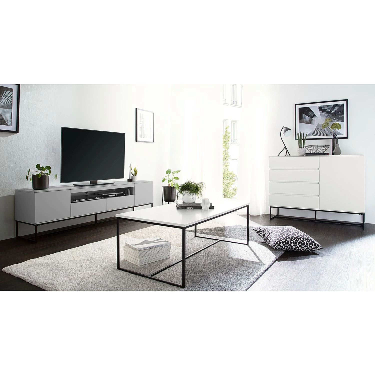Fredriks Meuble TV Zaddy II - Gris foncé 4 Fredriks Meuble TV Zaddy II - Gris foncé – Image 2