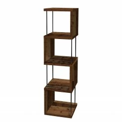 Furnitive Étagère Ault IV - Imitation chêne foncé - Largeur : 33 cm