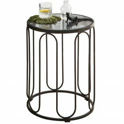 Loftscape Bout de canapé Bommes - Métal / Marbre Noir