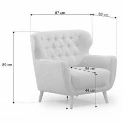 Ridgevalley Fauteuil Mansac - Tissage à plat - Tissu Gila: Gris clair -loftscape Boutique 1000253753 210419 14570200238 SKETCH DETAILS P000000001000253753 sketch