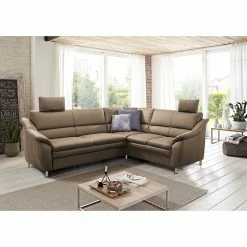 Loftscape Canapé d’angle Guillon - Microfibre - Microfibre Taeko: Marron foncé - Alignement à gauche - Sans fonction couchage -loftscape Boutique 1000253785 210602 12590000118 MOOD DETAILS P000000001000253785 mood