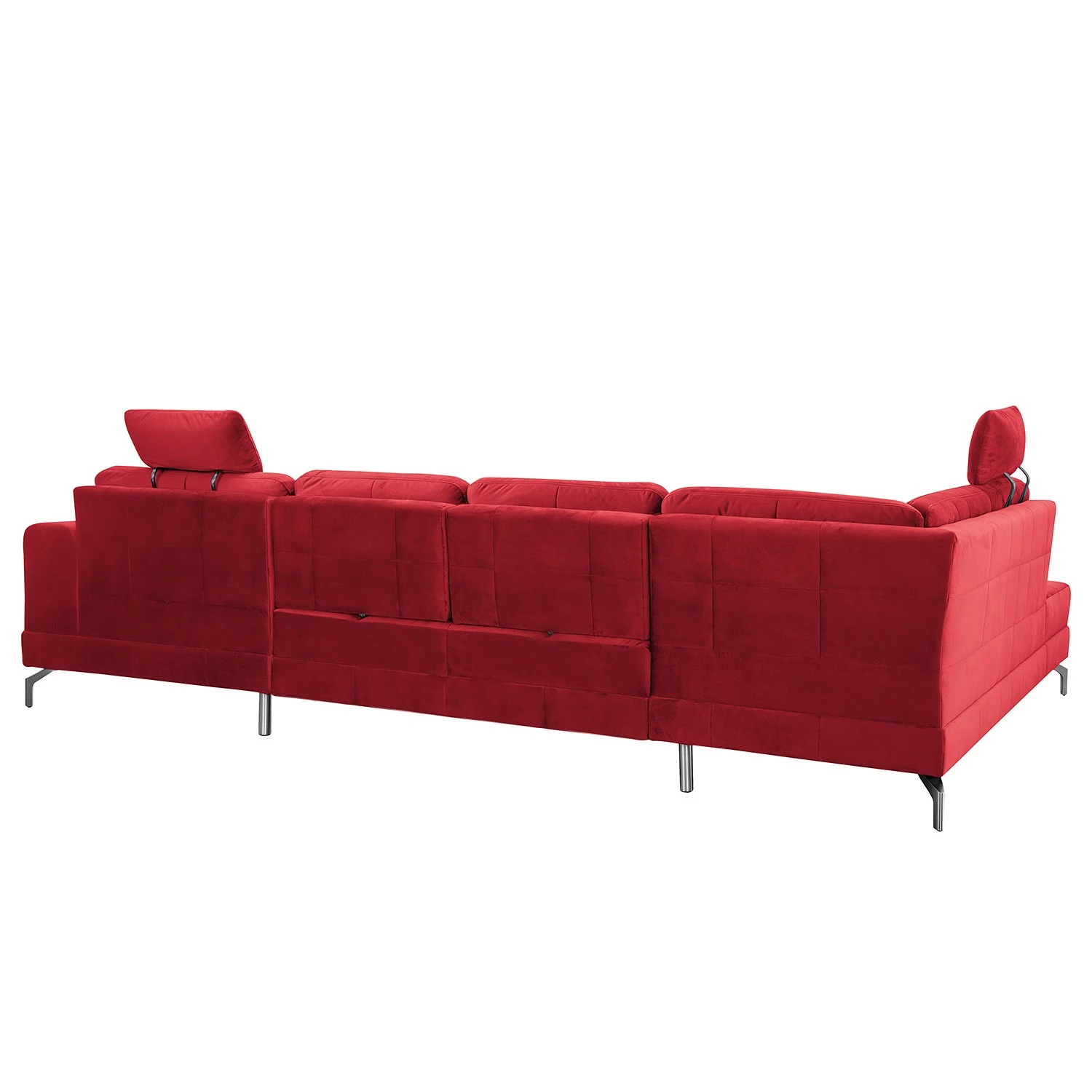 Loftscape Canapé panoramique Lascaux - Velours - Velours Ravi: Rouge - Méridienne courte à droite / longue à gauche (vue de face) 7 Loftscape Canapé panoramique Lascaux - Velours - Velours Ravi: Rouge - Méridienne courte à droite / longue à gauche (vue de face) – Image 5