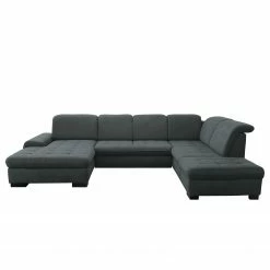 Loftscape Canapé panoramique Boussay - Tissage à plat - Tissu Olea: Gris foncé - Méridienne courte à gauche / longue à droite (vue de face) - Sans fonction couchage -loftscape Boutique 1000253915 210419 15235601681 DETAILS P000000001000253915