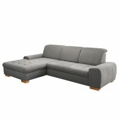 Loftscape Canapé d’angle Boussay - Tissu - Tissu Neli: Gris - Méridienne courte à gauche (vue de face) - Sans fonction couchage
