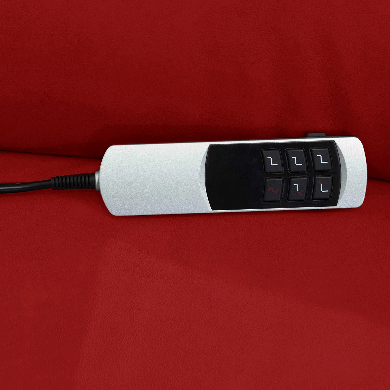 Fredriks Fauteuil relax Bosville - Cuir véritable - Cuir Pua: Rouge - Fonction relaxation - Réglage électrique : 2 moteurs avec batterie 8 Fredriks Fauteuil relax Bosville - Cuir véritable - Cuir Pua: Rouge - Fonction relaxation - Réglage électrique : 2 moteurs avec batterie – Image 6