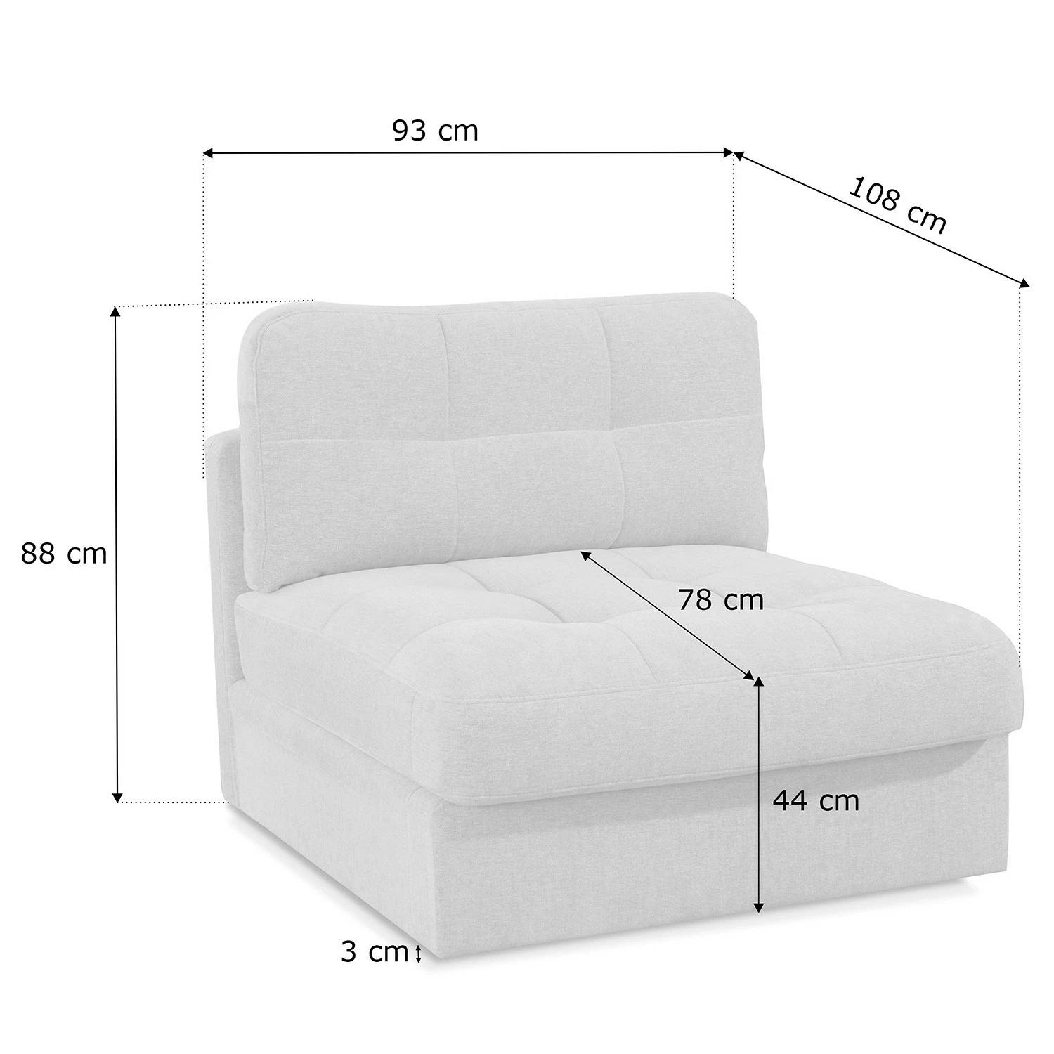 Fredriks Canapé Montfort (1,5 place) - Chenille - Tissu Chenille Alix: Gris 10 Fredriks Canapé Montfort (1,5 place) - Chenille - Tissu Chenille Alix: Gris – Image 8