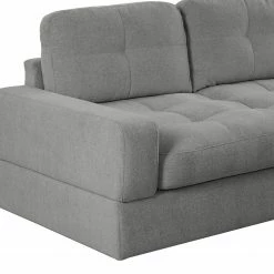 Fredriks Canapé d’angle Montfort - Chenille - Tissu Chenille Alix: Gris - Largeur : 263 cm - Méridienne courte à droite (vue de face) -loftscape Boutique 1000254273 210426 12331801273 DETAILS P000000001000254273