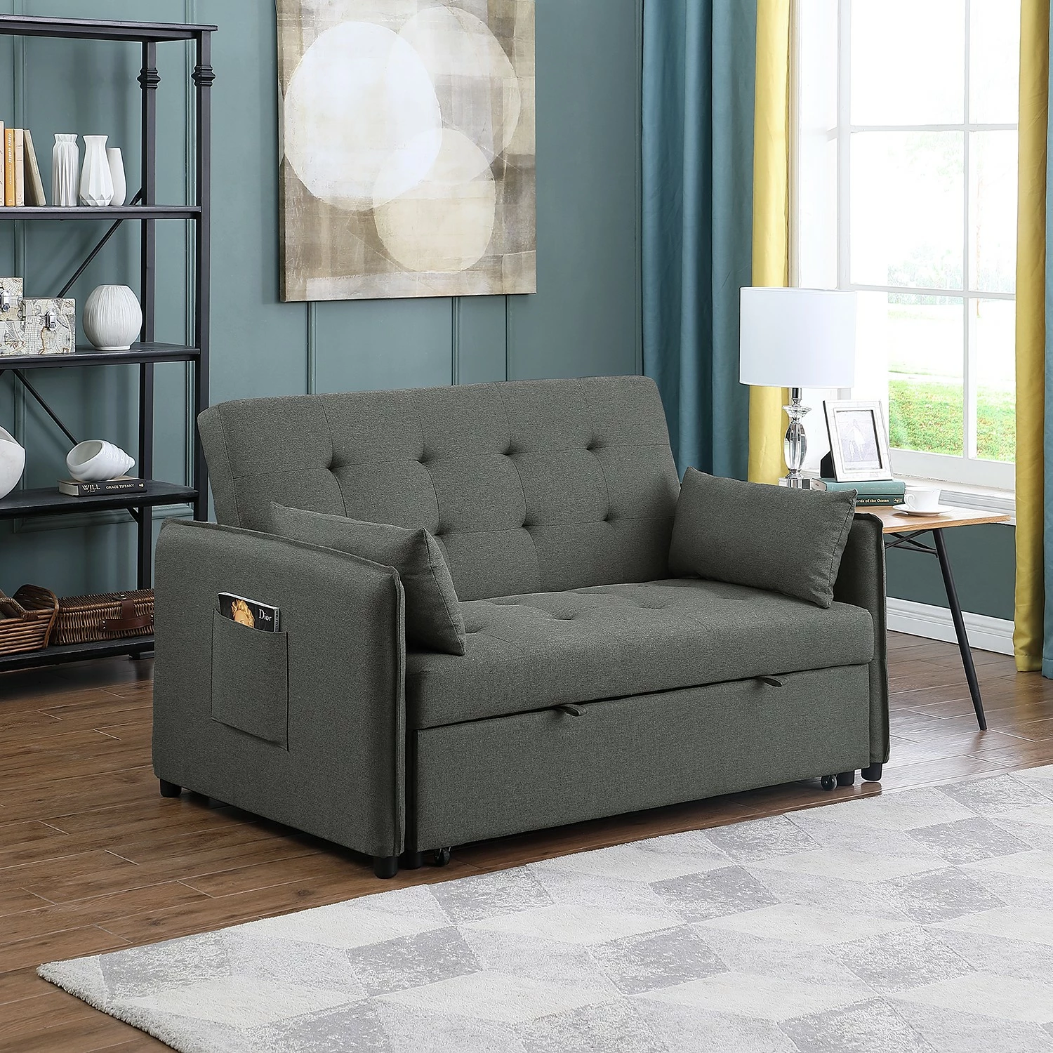 Loftscape Canapé convertible Millery - Tissu - Gris foncé 4 Loftscape Canapé convertible Millery - Tissu - Gris foncé – Image 2