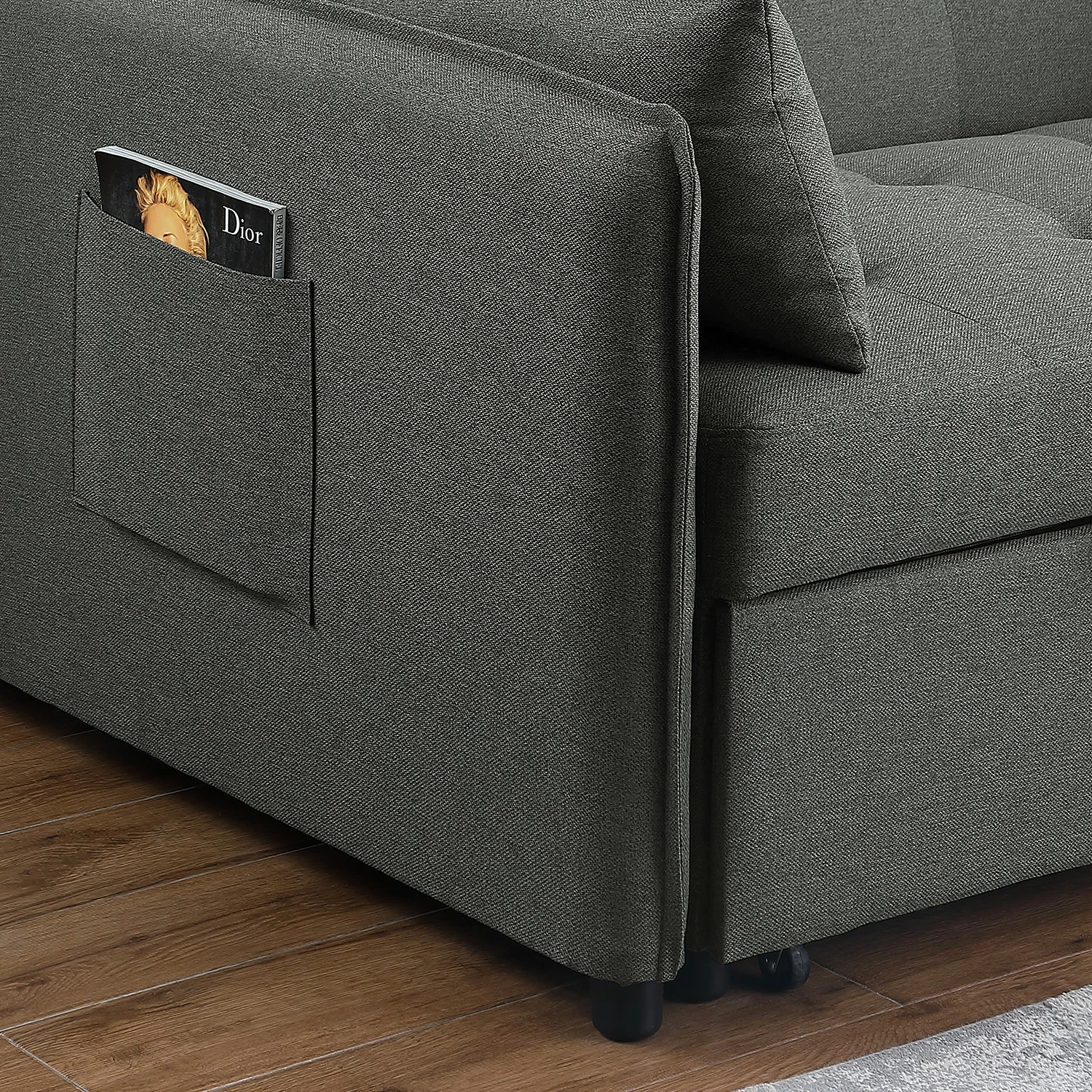 Loftscape Canapé convertible Millery - Tissu - Gris foncé 15 Loftscape Canapé convertible Millery - Tissu - Gris foncé – Image 13