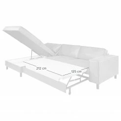 Ars manufacti Canapé d’angle FORT DODGE - Aspect cuir vieilli - Microfibre Yaka: Cognac - Méridienne courte à gauche (vue de face) - Avec fonction couchage -loftscape Boutique 1000254513 220919 501 SKETCH DETAILS P000000001000254513 sketch