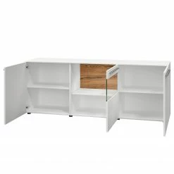 GWINNER Buffet Bellano III - Placage en bois véritable - Mat blanc / Chêne de poutre - Avec éclairage -loftscape Boutique 1000254940 210723 15385100038 DETAILS P000000001000254940