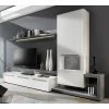 GWINNER Ensemble meubles TV Bellano II (3 élém.) - Blanc mat / Imitation béton - Alignement à droite - Sans éclairage