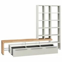 GWINNER Ensemble meubles TV Bellano I (2 élém.) - Placage en bois véritable - Mat blanc / Chêne de poutre - Alignement à gauche - Sans éclairage 13 GWINNER Ensemble meubles TV Bellano I (2 élém.) - Placage en bois véritable - Mat blanc / Chêne de poutre - Alignement à gauche - Sans éclairage -loftscape Boutique 1000254958 210511 10461100277 DETAILS P000000001000254958