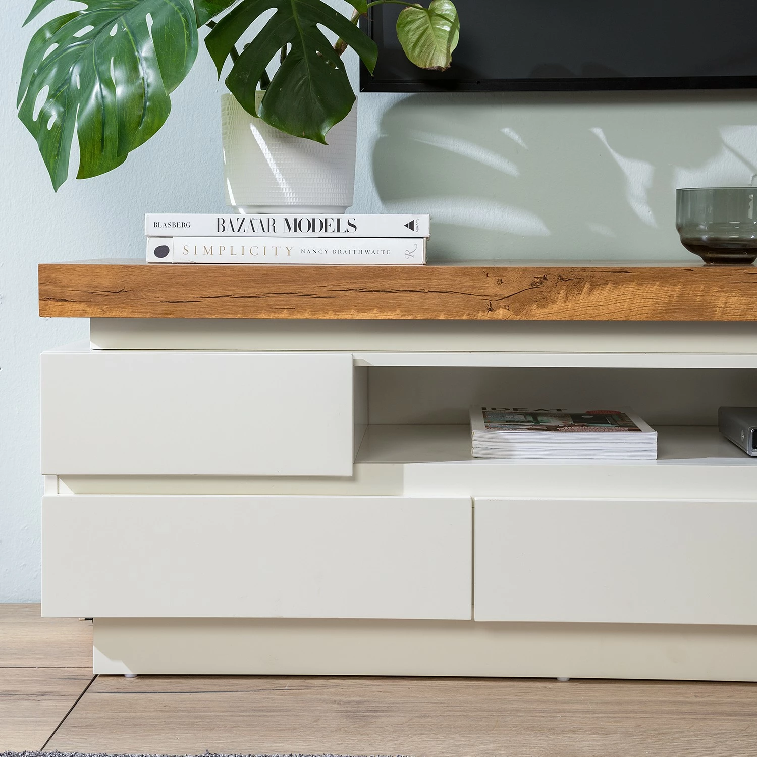 Fredriks Meuble TV Namona II - Éclairage inclus - Imitation chêne / Blanc 11 Fredriks Meuble TV Namona II - Éclairage inclus - Imitation chêne / Blanc – Image 9