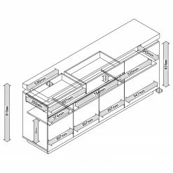 Fredriks Enfilade Namona II - Éclairage inclus - Imitation chêne / Blanc -loftscape Boutique 1000255074 220531 500 SKETCH DETAILS P000000001000255074 sketch