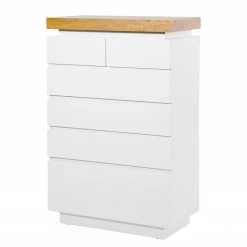 Fredriks Commode Namona II - Éclairage inclus - Imitation chêne / Blanc