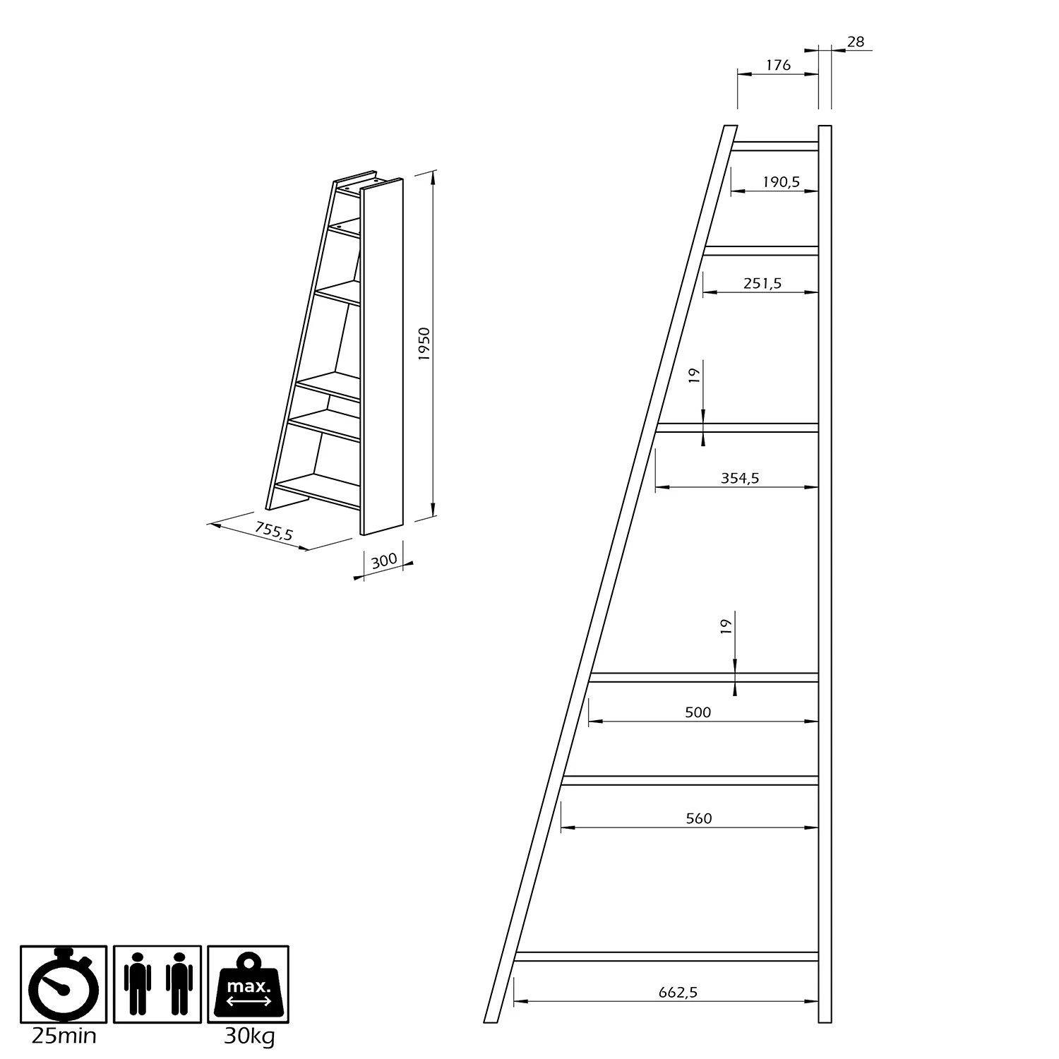 Temahome Étagère murale Malcom VI - Coloris - Noir 9 Temahome Étagère murale Malcom VI - Coloris - Noir – Image 7