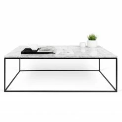 Temahome Table basse Gleam I - Marbre / Métal - Blanc / Noir - Largeur : 120 cm -loftscape Boutique 1000255261 210324 15033600348 DETAILS P000000001000255261