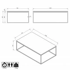 Temahome Table basse Gleam I - Marbre / Métal - Blanc / Noir - Largeur : 120 cm -loftscape Boutique 1000255261 210324 15033700350 SKETCH DETAILS P000000001000255261 sketch