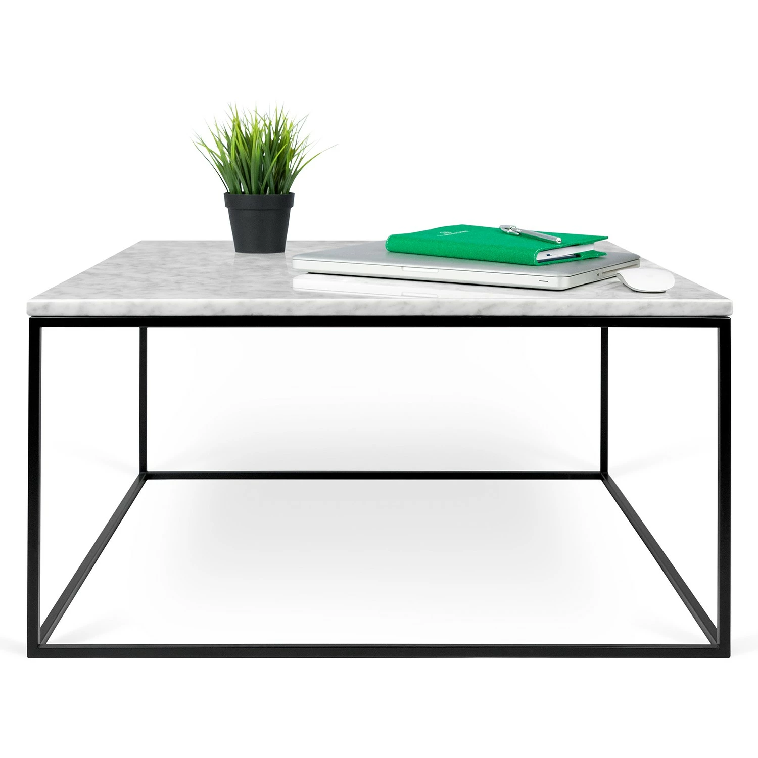 Temahome Table basse Gleam I - Marbre / Métal - Blanc / Noir - Largeur : 75 cm 5 Temahome Table basse Gleam I - Marbre / Métal - Blanc / Noir - Largeur : 75 cm – Image 3