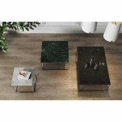 Temahome Table basse Gleam I - Marbre / Métal - Noir / Chrome - Largeur : 120 cm -loftscape Boutique 1000255277 210324 15033800447 MOOD DETAILS P000000001000255277 mood