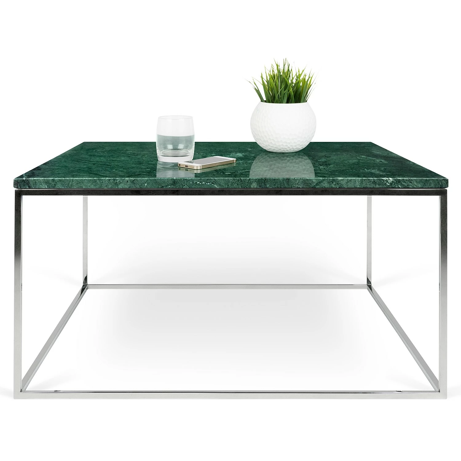 Temahome Table basse Gleam I - Marbre / Métal - Vert / Chrome - Largeur : 75 cm 7 Temahome Table basse Gleam I - Marbre / Métal - Vert / Chrome - Largeur : 75 cm – Image 5