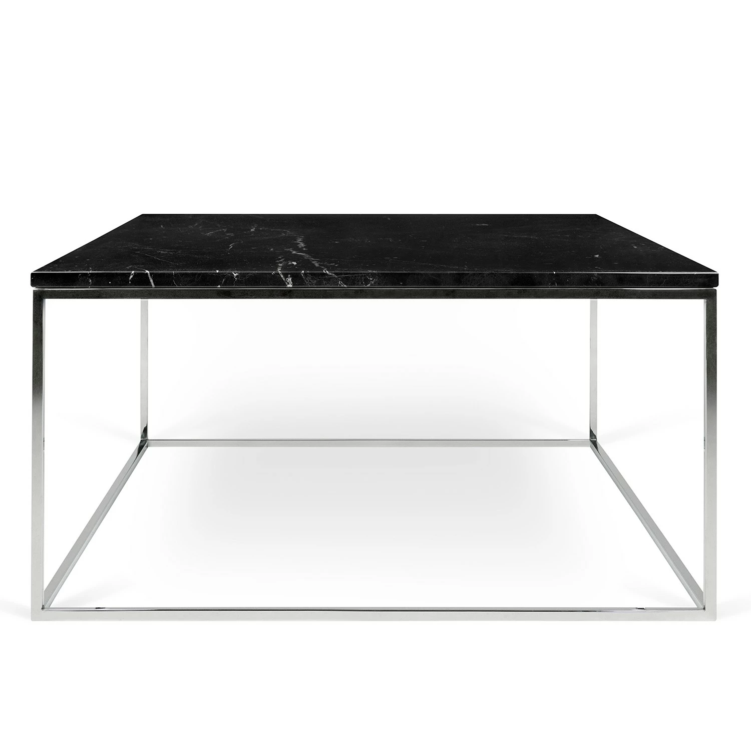 Temahome Table basse Gleam I - Marbre / Métal - Noir / Chrome - Largeur : 75 cm 4 Temahome Table basse Gleam I - Marbre / Métal - Noir / Chrome - Largeur : 75 cm – Image 2