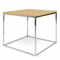 Temahome Table basse Gleam IV - Placage en bois véritable / Métal - Chêne