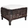 Ars Natura Repose-pieds Bedous - Tissu / Rotin