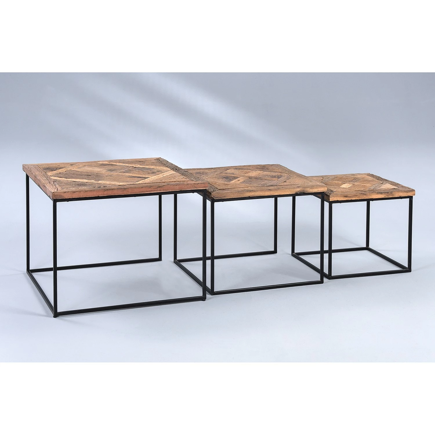 Red Living Tables gigognes Le Meux II (lot de 3) - Bois recyclé massif / Métal - Marron / Noir 5 Red Living Tables gigognes Le Meux II (lot de 3) - Bois recyclé massif / Métal - Marron / Noir – Image 3