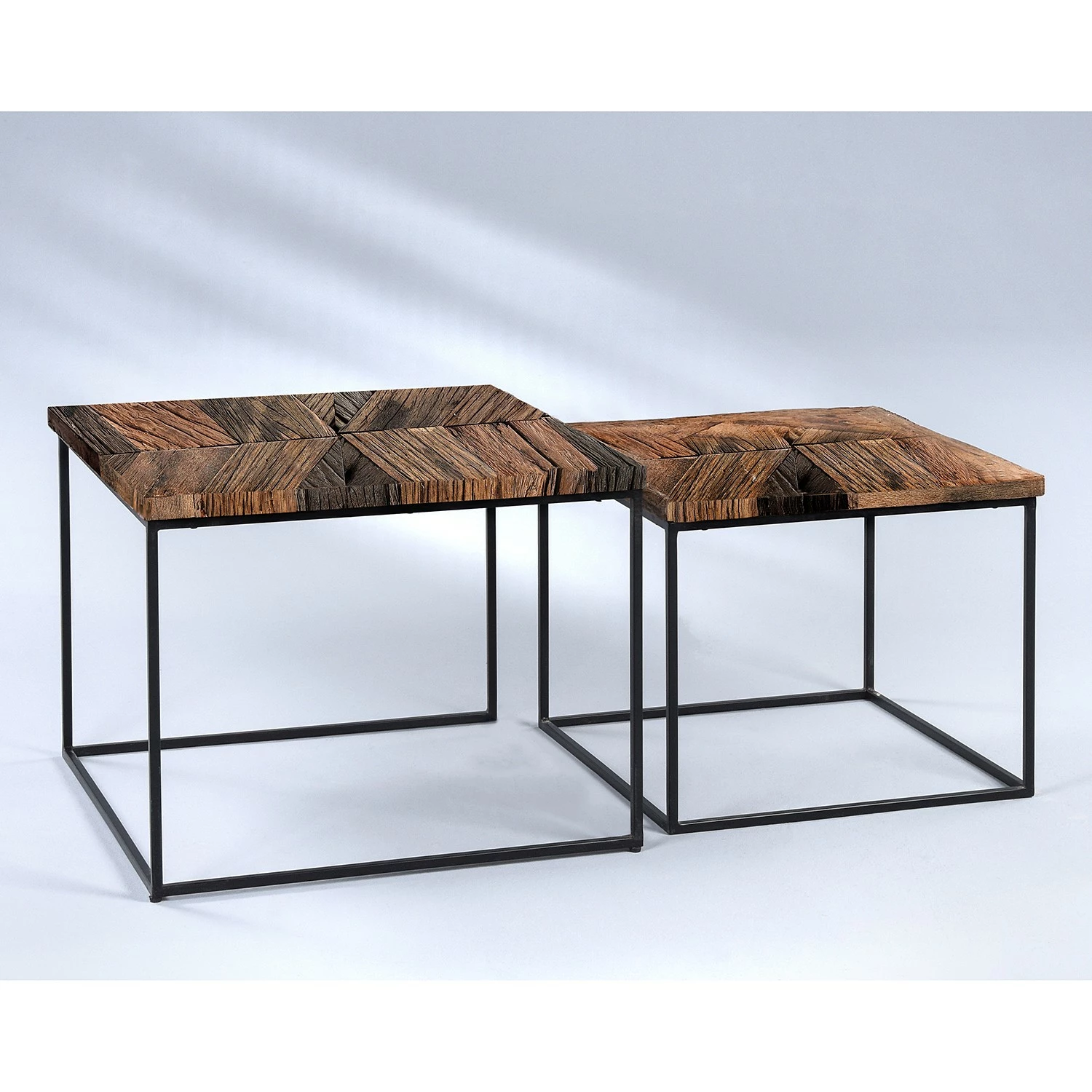 Red Living Tables gigognes Le Meux I (lot de 2) - Bois recyclé massif / Métal - Marron / Noir 4 Red Living Tables gigognes Le Meux I (lot de 2) - Bois recyclé massif / Métal - Marron / Noir – Image 2
