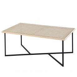 Loftscape Table basse Boissay - Cannage / Métal - Pin / Noir