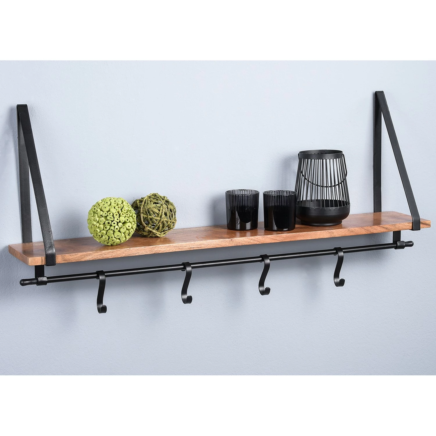 Red Living Étagère murale Beuvillers - Manguier massif / Métal - Manguier / Noir 4 Red Living Étagère murale Beuvillers - Manguier massif / Métal - Manguier / Noir – Image 2